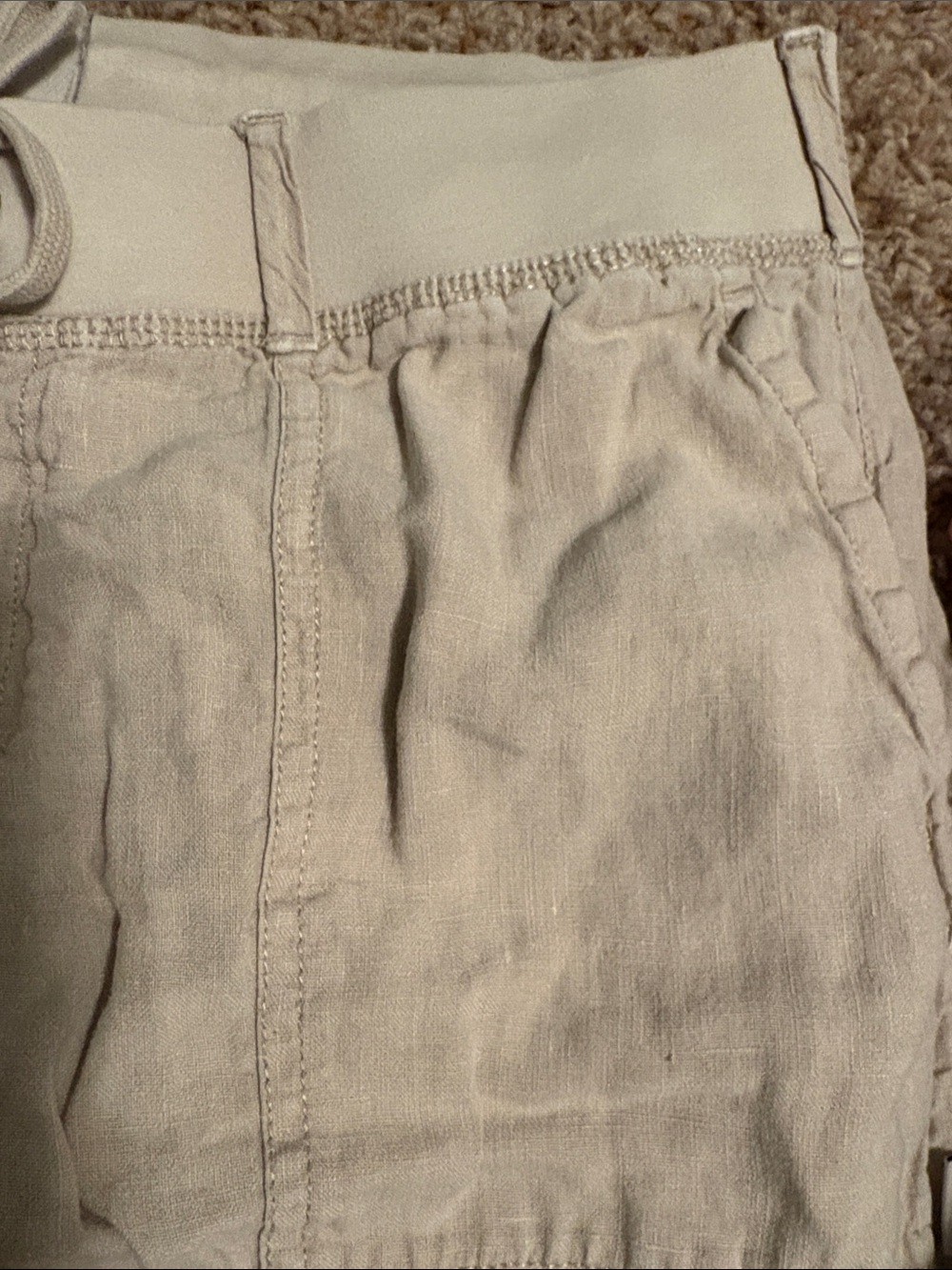 Rip Curl Straight Leg Drawstring Pants - Light Cream - Picture 3 of 5
